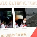 Portadores de la antorcha olímpica en Tokyo
