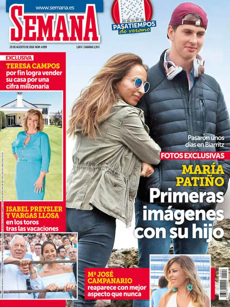 María Patiño con su hijo Julio en la portada de la revista Semana