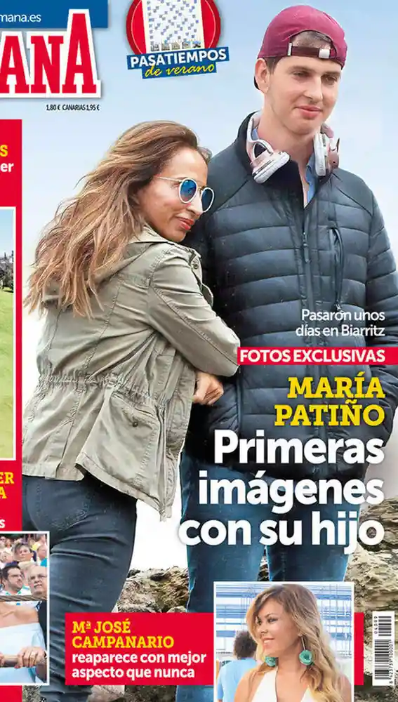 María Patiño con su hijo Julio en la portada de la revista Semana