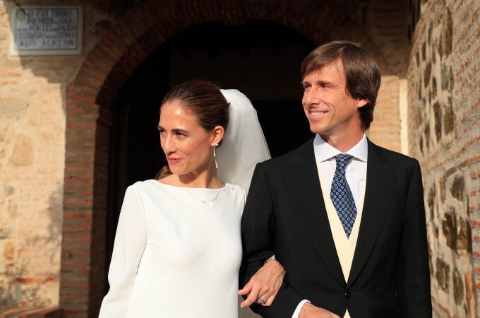 Amelia Millán y Felipe Cortina el día de su boda