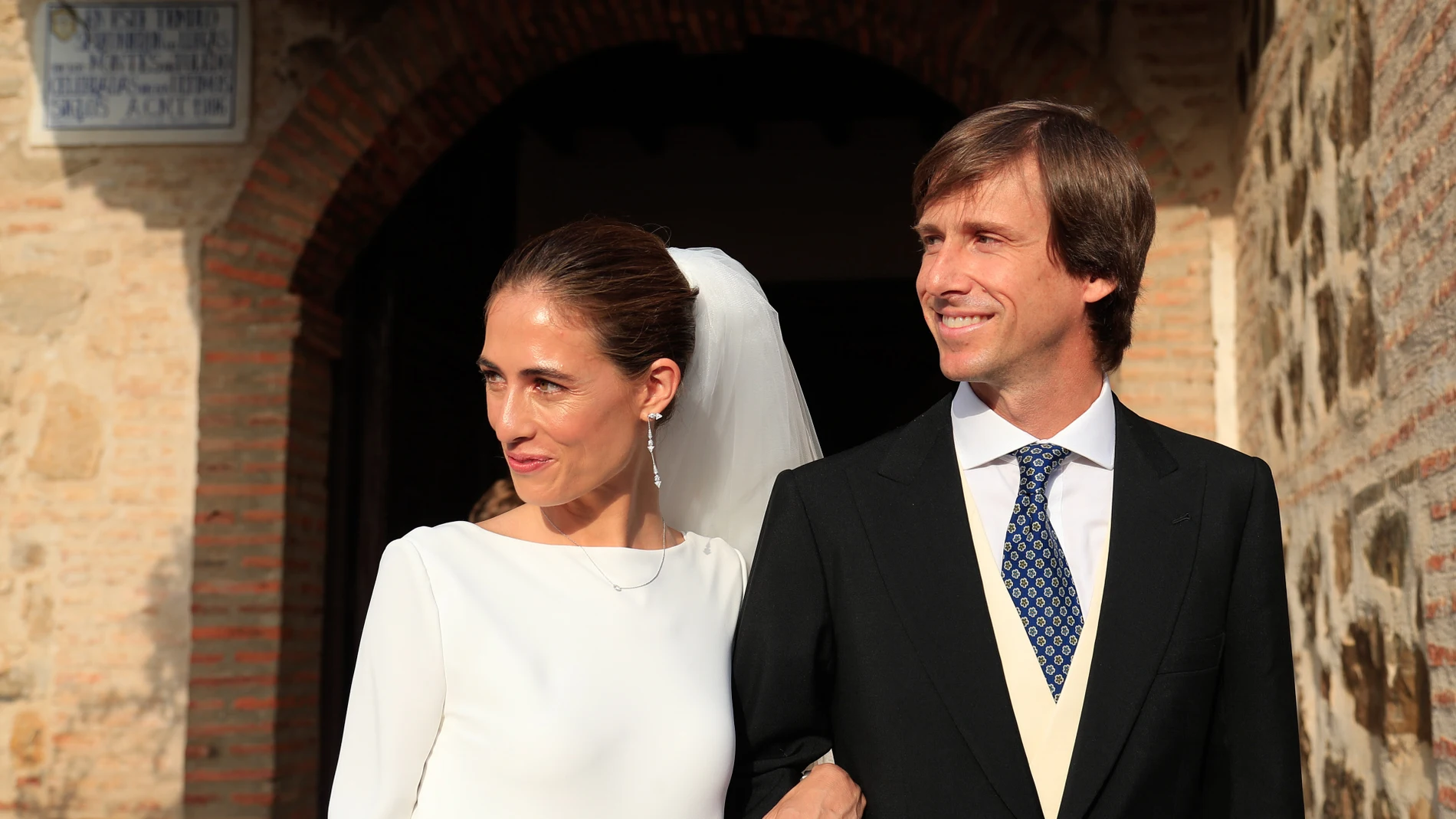 Amelia Millán y Felipe Cortina el día de su boda