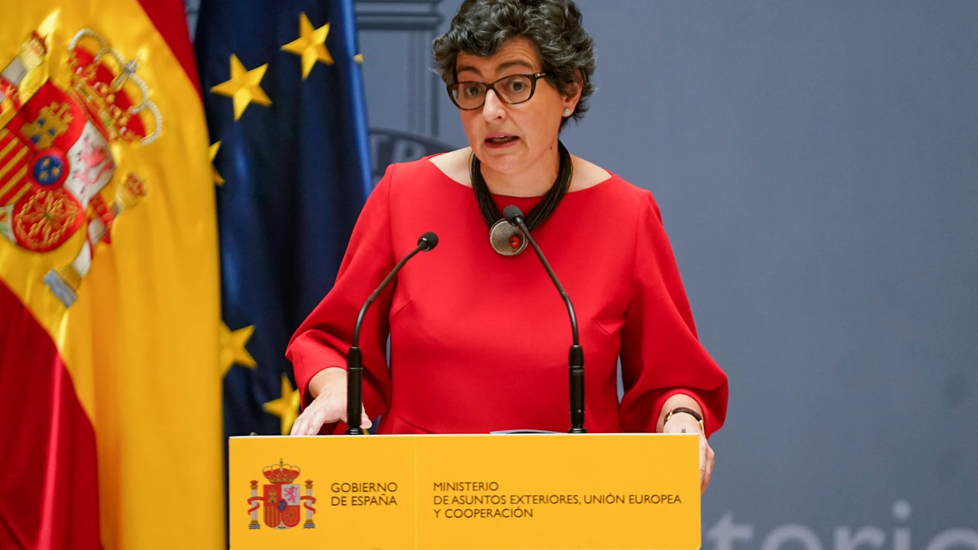 La ex ministra de Asuntos Exteriores, Arancha González Laya, en el acto de traspaso de cartera el pasado julio
