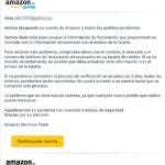 Mensaje que suplanta a Amazon