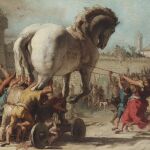 Cuadro de Giovanni Domenico Tiepolo: La procesión del caballo de Troya en Troya (1760).