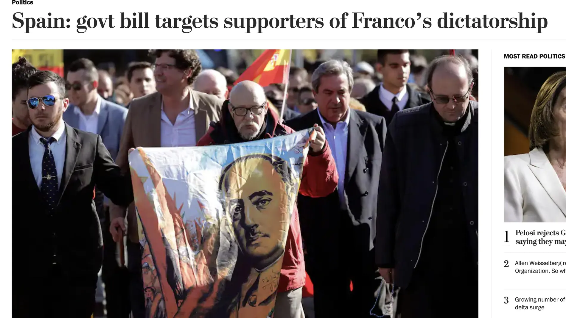 El ‘Washington Post’ hizo hincapié en que la Ley de Memoria pone la mira en los seguidores de la dictadura de Franco en España