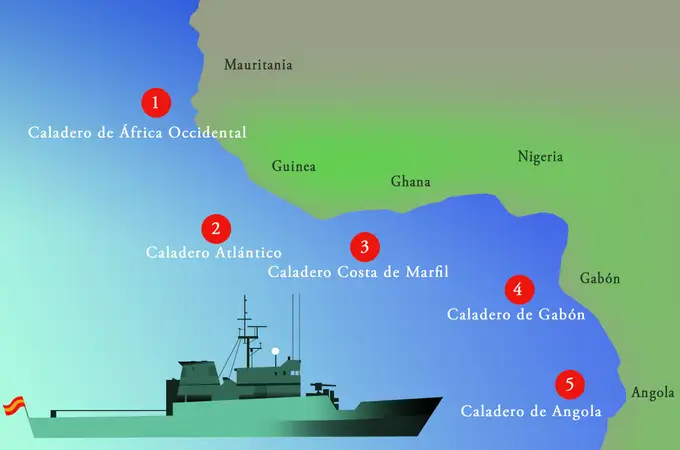 Otros veraneos: el «Vigía» en el Golfo de Guinea