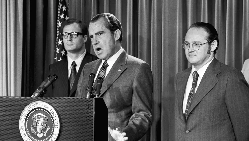 Fotografía de archivo de un discurso pronunciado el 17 de junio de 1971 por el presidente Richard Nixon | Fuente: AP Photo / Harvey Georges