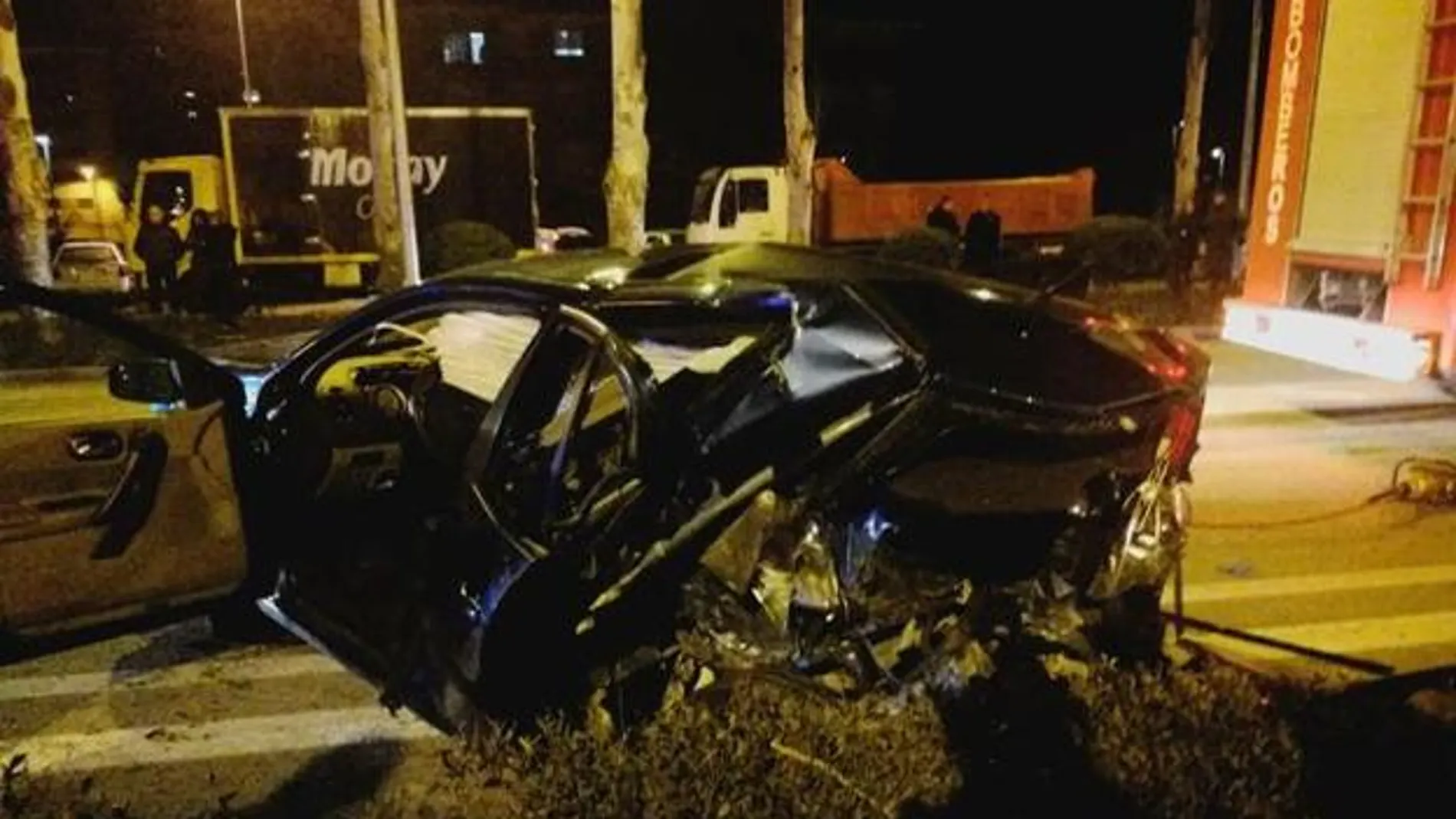 Estado en que quedó el coche donde viajaba Lucía