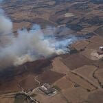 Imagen aérea del fuego en Santa Coloma de Queralt
