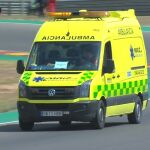Hugo Millán fue trasladado en ambulancia tras el accidente