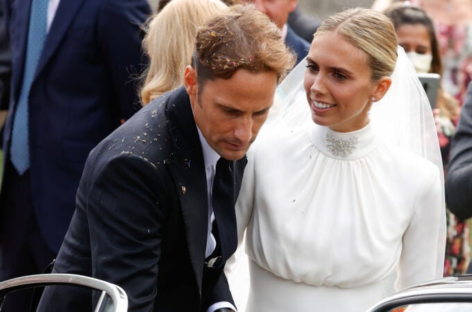 Lucía Bárcena y Marco Juncadella Hohenlohe el día de su boda