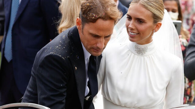 Lucía Bárcena y Marco Juncadella Hohenlohe el día de su boda