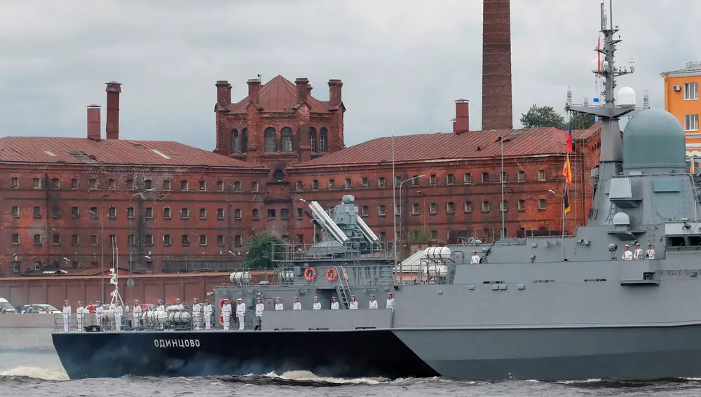 El buque de guerra ruso 'Odintsovo' en San Petersburgo