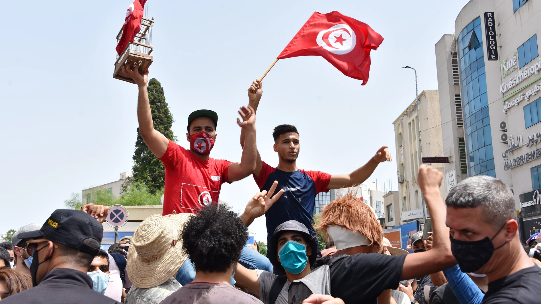Protesta contra el Gobierno tunecino el pasado 25 de julio