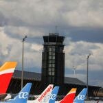 Aviones de Iberia y Air Europa en la aeropuerto de Madrid-Barajas