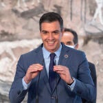 El presidente del Gobierno, Pedro Sánchez, en el acto de toma de posesión de sus nuevos ministros