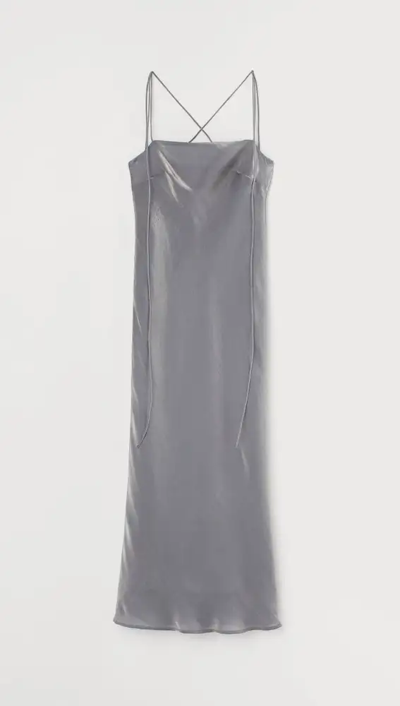 Vestido lencero metalizado, de H&M