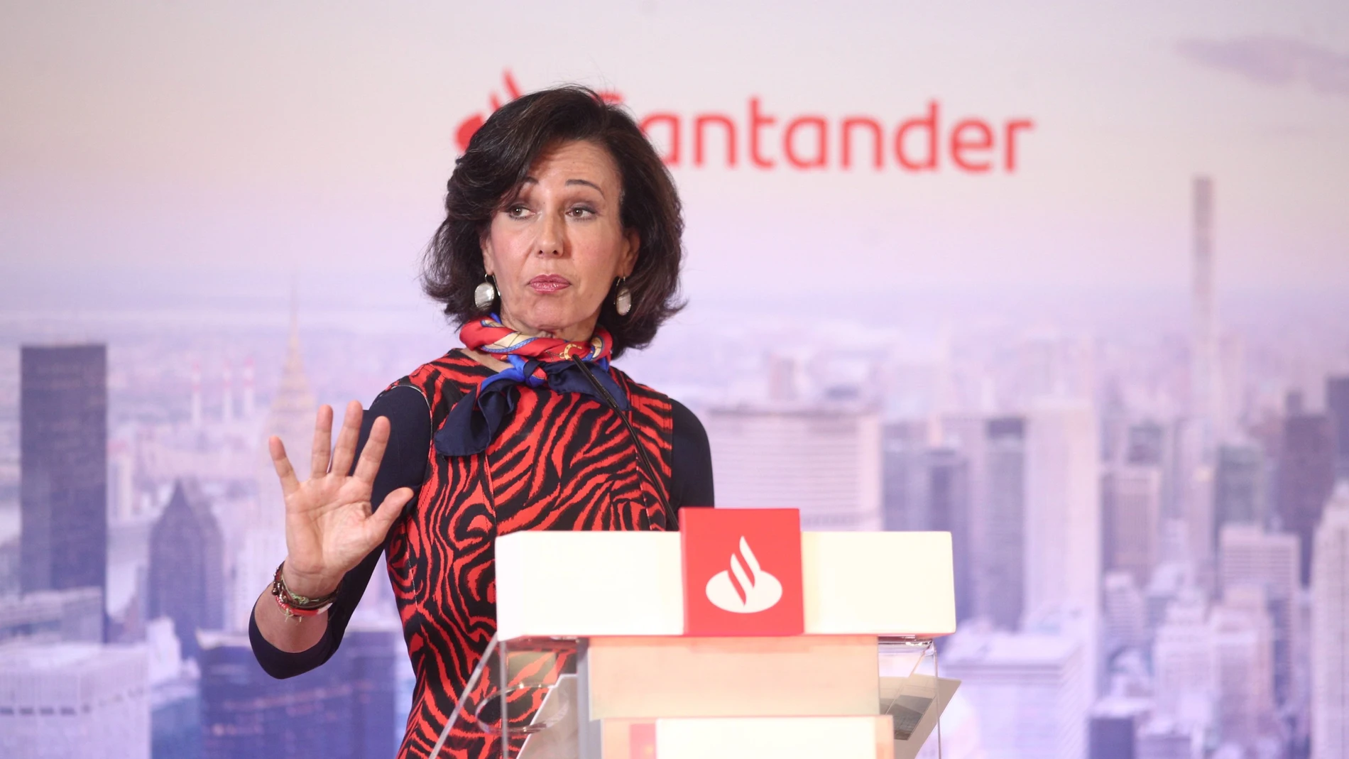 La presidenta del Bancon Santander, Ana Botín durante una presentación de resultados de la entidad