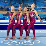 Las gimnastas alemanas Kim Bui, Pauline Schaefer, Sarah Voss y Elisabeth Seitz