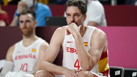 Pau Gasol, en el banquillo durante un partido de los Juegos