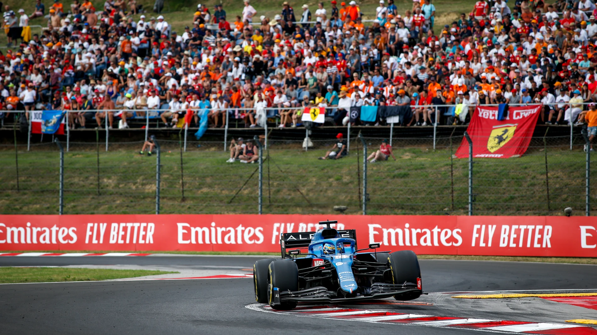 Fernando Alonso rodando en el circuito de Hungaroring