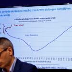 El ya ex secretario de Estado de Seguridad Social y Pensiones, Israel Arroyo, durante la presentación de los datos de paro registrado