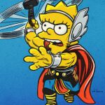 Lisa Simpson, ataviada como Thor para "La buena, el malo y Loki", el nuevo cortometraje ya disponible en Disney+