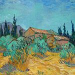 "Cabanes de bois parmi les oliviers et cyprès”, obra de Van Gogh