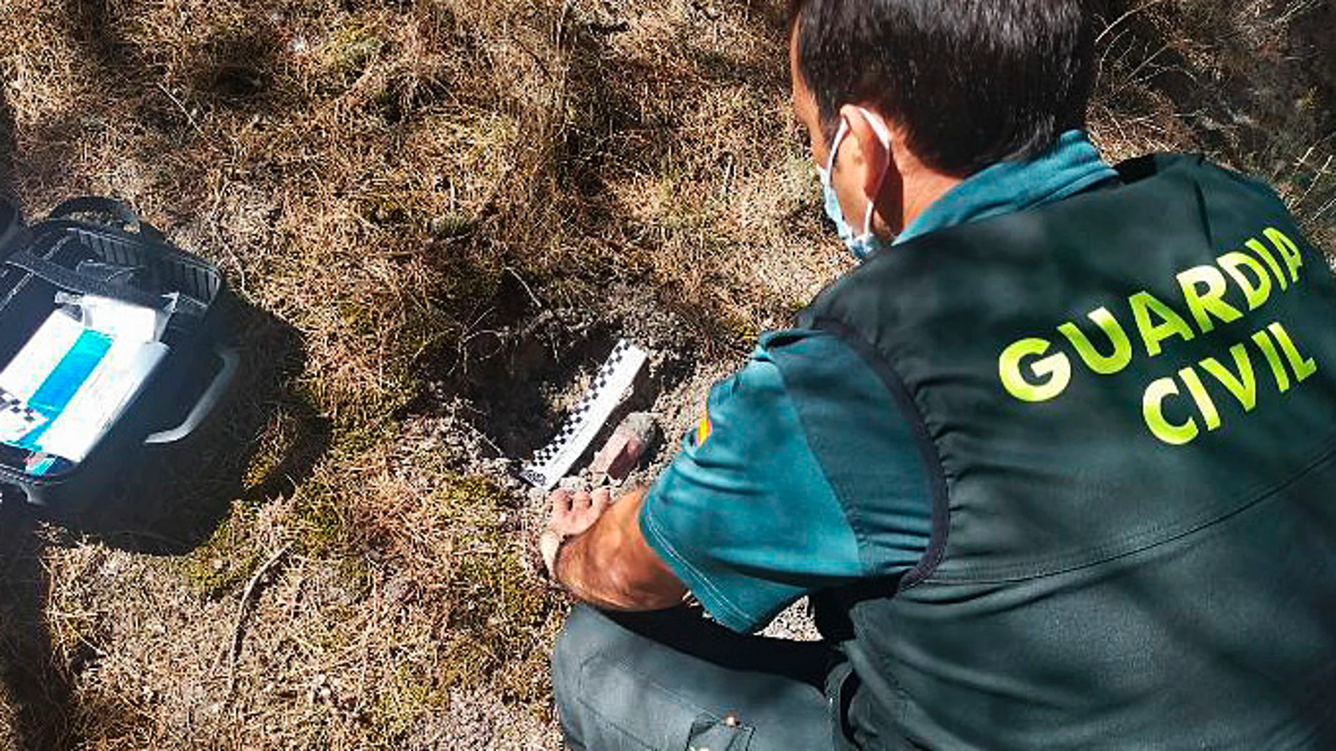 Proyectil de artillería hallado por la Guardia Civil en Palencia