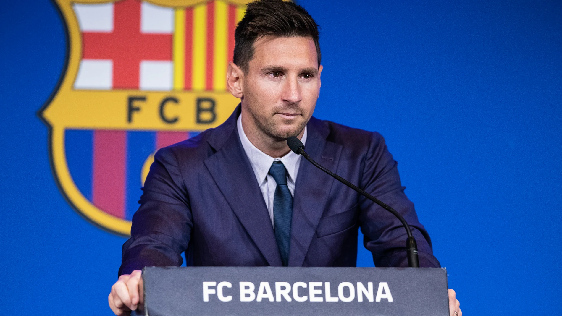 Leo Messi, en su conferencia de prensa de despedida del Barcelona.