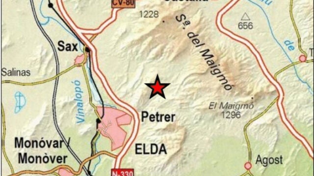 Punto en el que se ha localizado un temblor este domingo, sin incidentes