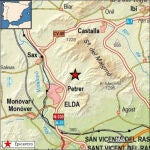 Punto en el que se ha localizado un temblor este domingo, sin incidentes
