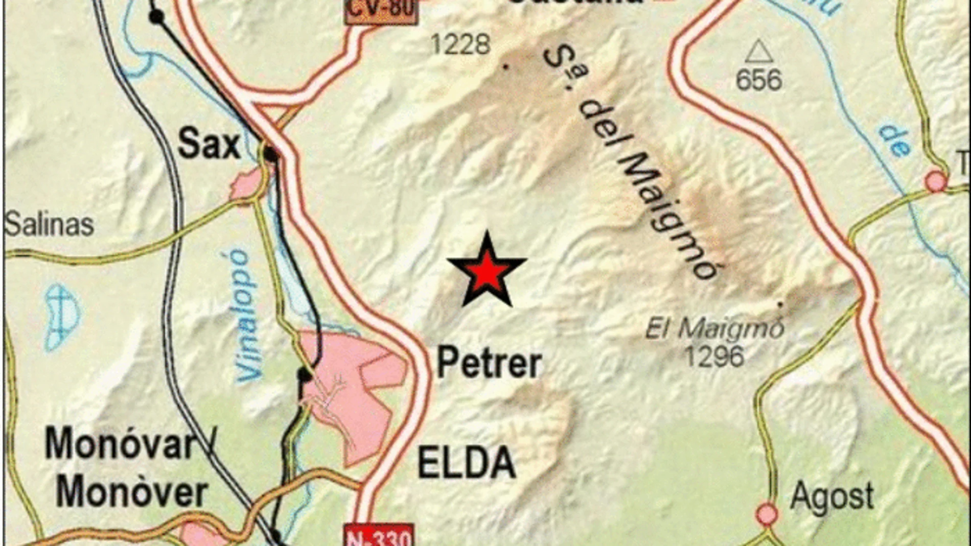 Punto en el que se ha localizado un temblor este domingo, sin incidentes
