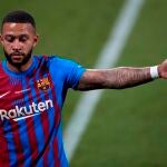 El jugador del Barcelona Memphis Depay. EFE/Alejandro García