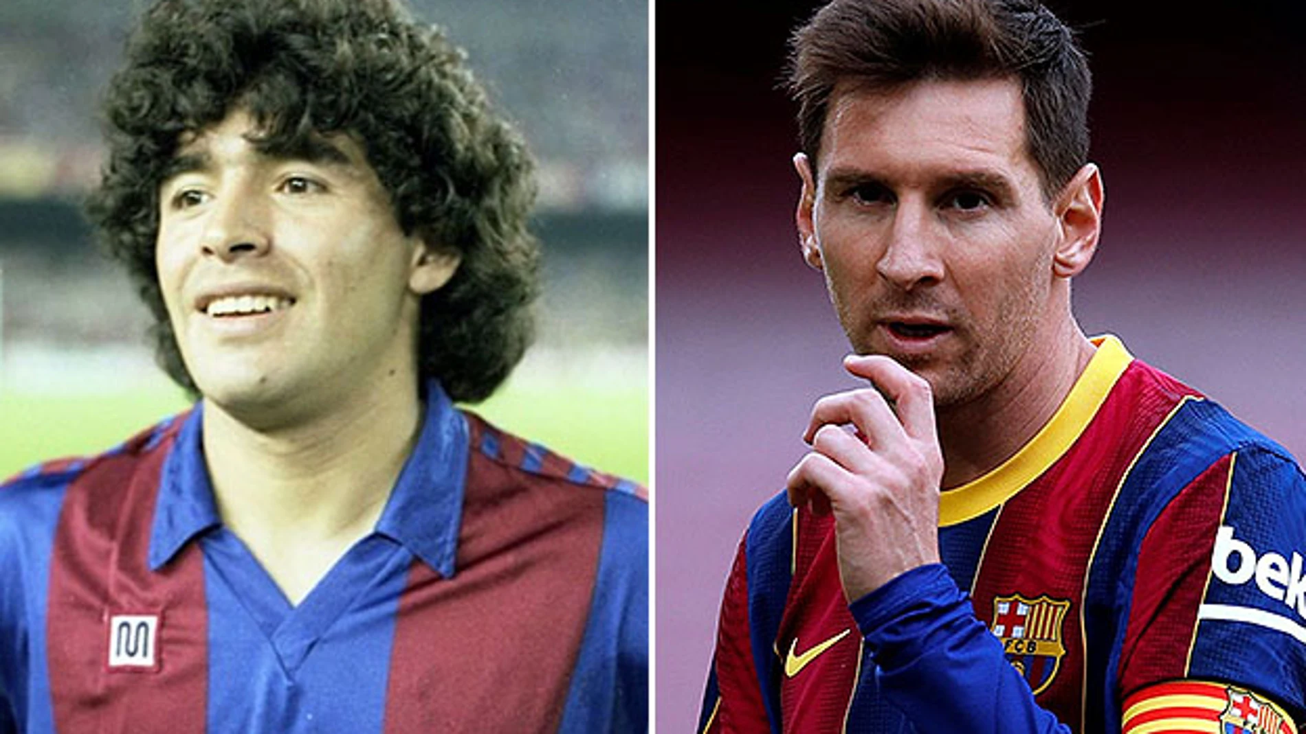 Diego Armando Maradona y Leo Messi.
