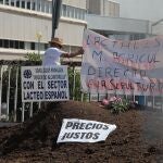 Productores de leche se han concentrado este lunes ante las puertas de Lactalis Puleva, en Granada, y han simulado un entierro vacuno para exigir "precios dignos" y advertir de que hay 475 ganaderías en peligro en toda Andalucía.
