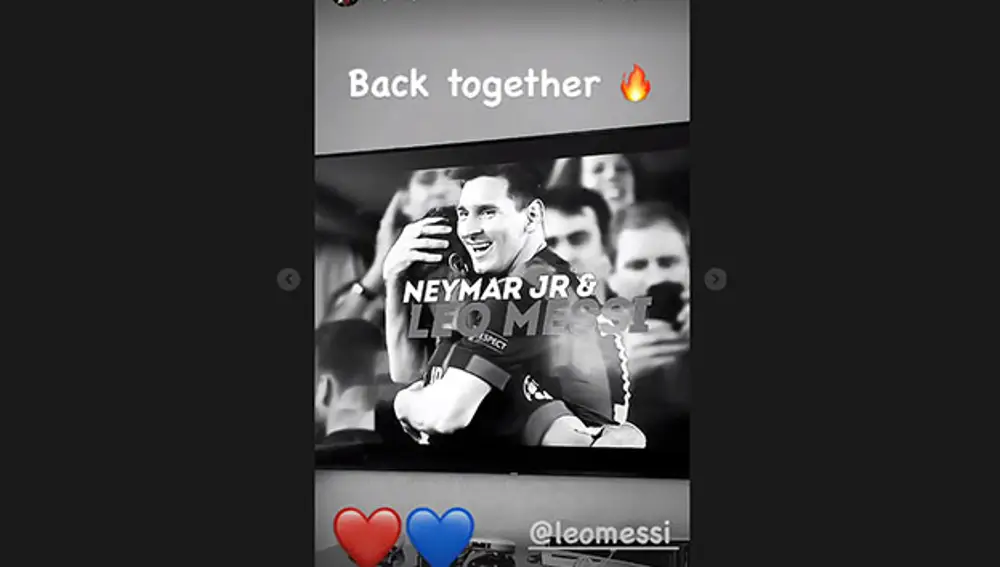 Neymar anunció en Instagram el reencuentro con su amigo Leo Messi en el PSG.