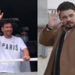 El "retuit" de Rufian tras la llegada de Messi a París
