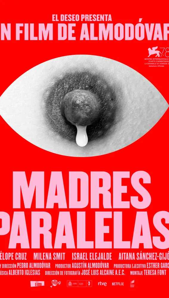 Vista del primer póster de la nueva película de Pedro Almodóvar, &quot;Madres paralelas&quot;.