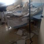 Imagen del derrumbe del techo de la habitación de este hospital valenciano