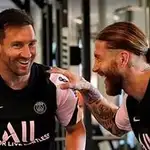 El saludo de Sergio Ramos y Leo Messi