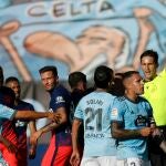 Munuera Montero durante el polémico Celta - Atlético
