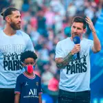 Sergio Ramos y Leo Messi, en su presentación como jugadores del PSG.