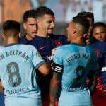 La pelea entre Hermoso y Hugo Mallo terminó con los dos expulsados