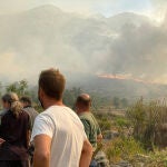 Incendio iniciado en Navalacruz, visto desde Villarejo