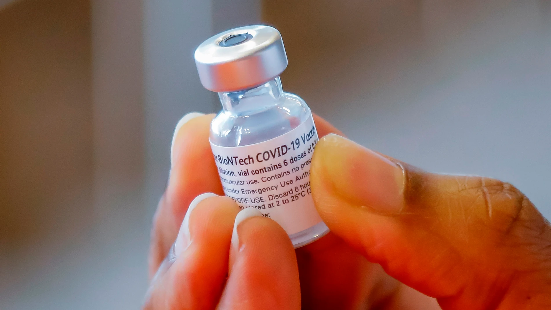 Vial de la vacuna de Pfizer-BioNTech contra la Covid-19