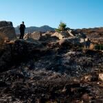 Vista tomada este miércoles de Castro de Ulaca, uno de los yacimientos arqueológicos vetones de la Península, situado en la localidad abulense de Solosancho, afectado por el incendio de Navalacruz. EFE/Raúl Sanchidrián