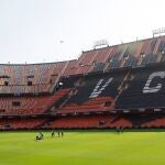 Entrenamiento del Valencia CF en el estadio de Mestalla