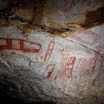 Pintura en una de las cuevas de Monte Castillo