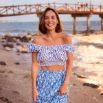 Tamara Falcó en la playa.